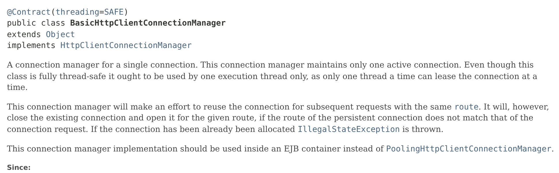 BasicHttpClientConnectionManager의 HttpClient 5 Javadoc